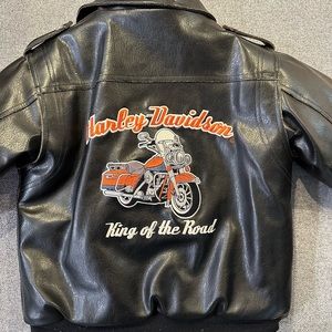 Harley Davidson King of the Road leather jacket youth size 8.  Gently worn